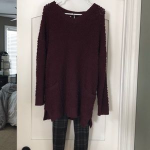 Boutique Popcorn Burgundy Sweater